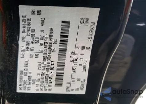 2019 Ford Ranger Xl z USA, uszkodzony, nr VIN 1FTER4FH7KLB07175